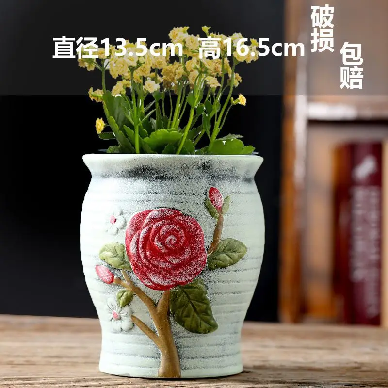 Wholesale Dropshipping Succulent Flower Pots Ceramic Clearance Sale Special Price Large Diameter Small Diameter Exquisite Small Breathable Ceramic