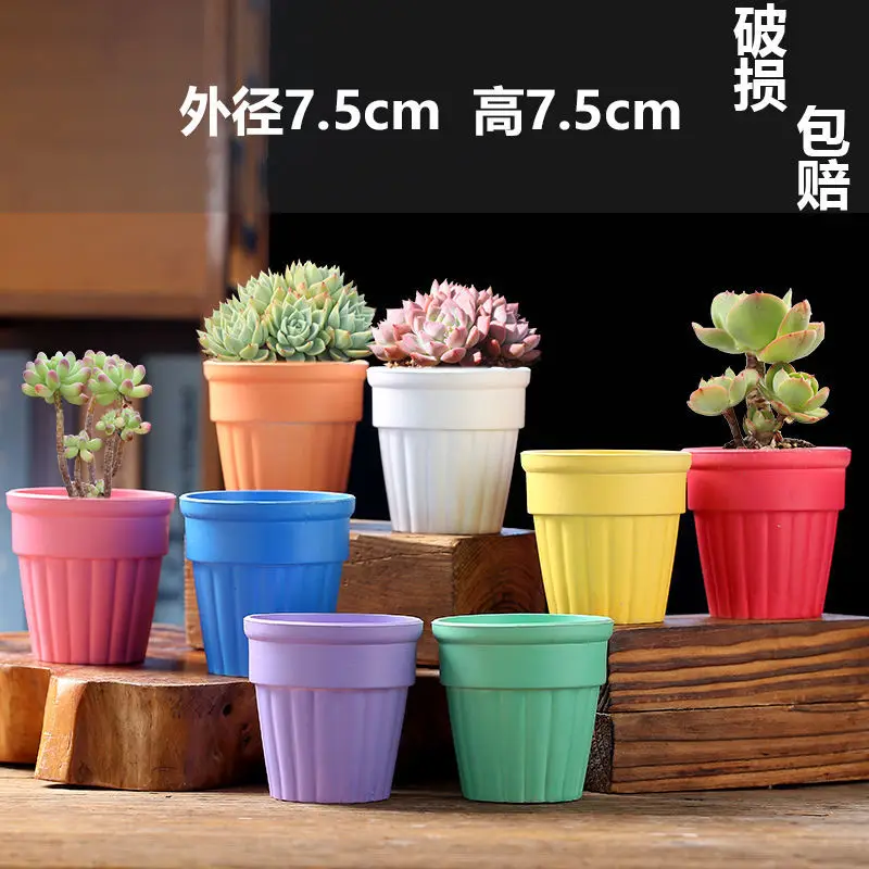 Wholesale Dropshipping Succulent Flower Pots Ceramic Clearance Sale Special Price Large Diameter Small Diameter Exquisite Small Breathable Ceramic