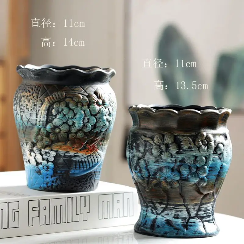 Wholesale Dropshipping Succulent Flower Pots Ceramic Clearance Sale Special Price Large Diameter Small Diameter Exquisite Small Breathable Ceramic