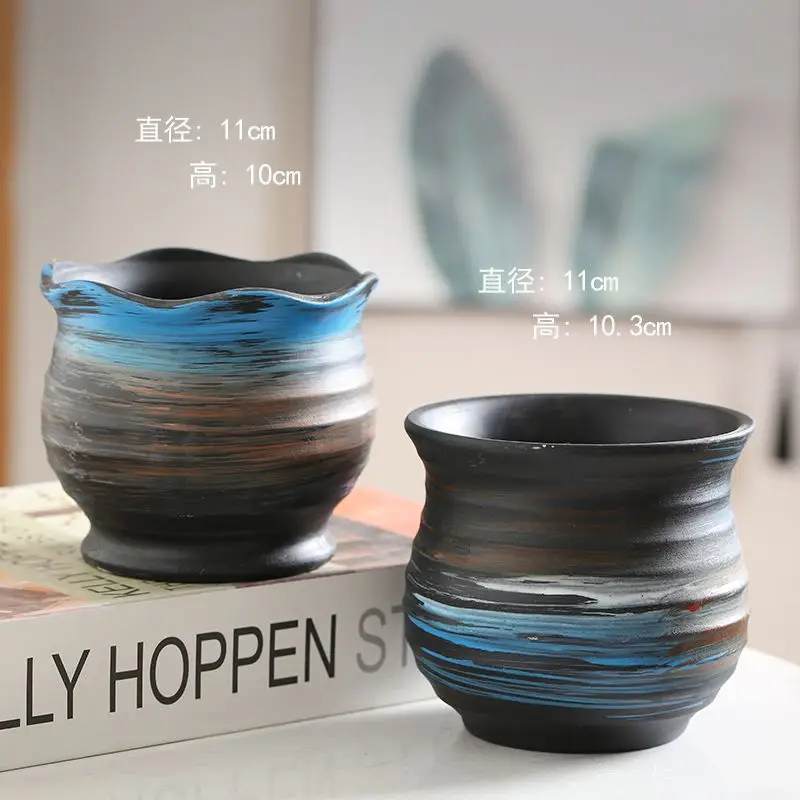Wholesale Dropshipping Succulent Flower Pots Ceramic Clearance Sale Special Price Large Diameter Small Diameter Exquisite Small Breathable Ceramic