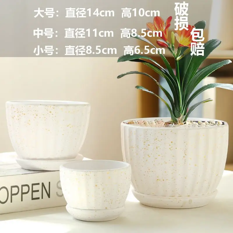 Wholesale Dropshipping Succulent Flower Pots Ceramic Clearance Sale Special Price Large Diameter Small Diameter Exquisite Small Breathable Ceramic