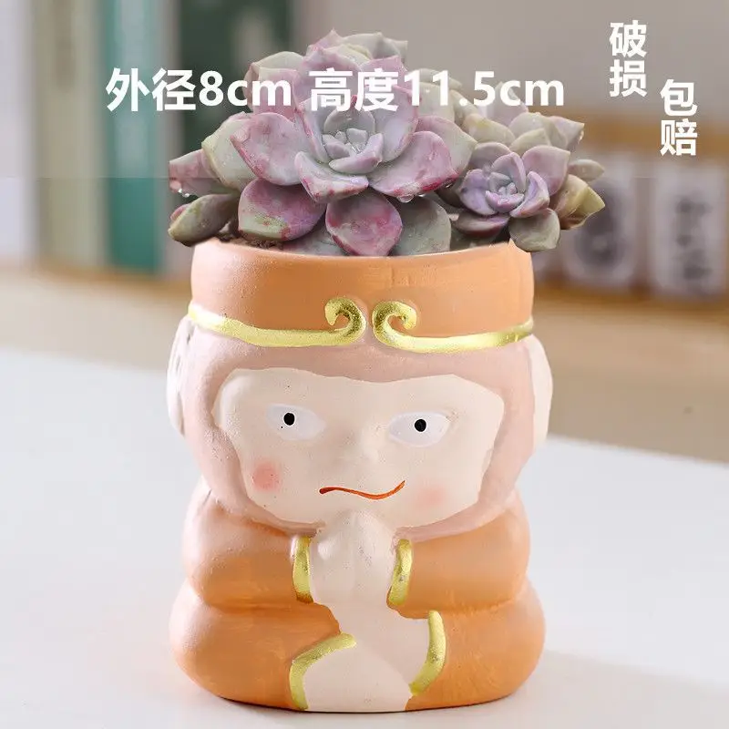 Wholesale Dropshipping Succulent Flower Pots Ceramic Clearance Sale Special Price Large Diameter Small Diameter Exquisite Small Breathable Ceramic