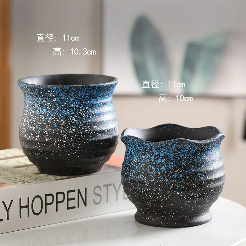Wholesale Dropshipping Succulent Flower Pots Ceramic Clearance Sale Special Price Large Diameter Small Diameter Exquisite Small Breathable Ceramic
