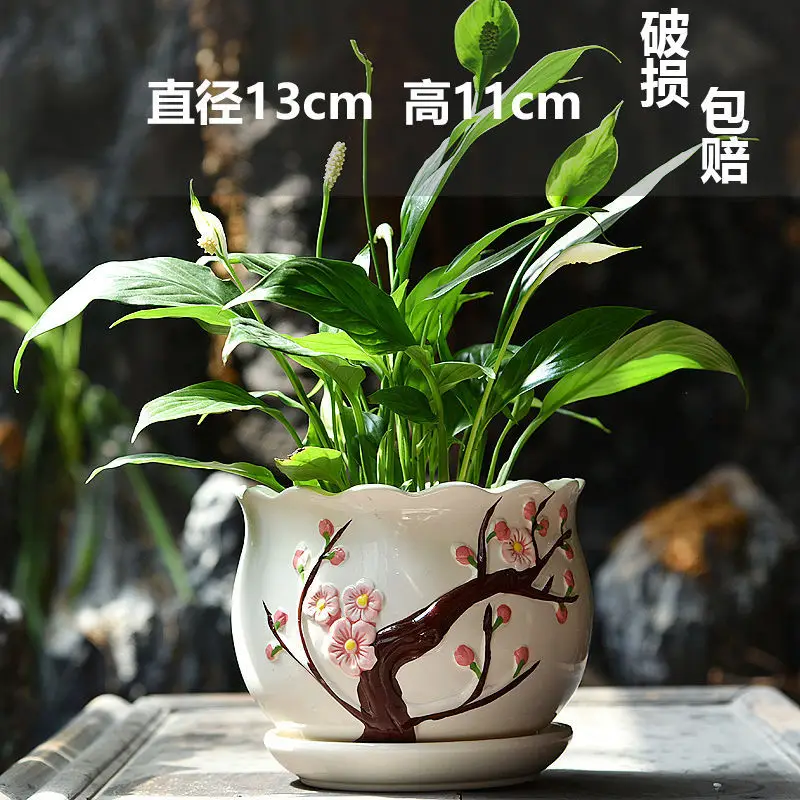 Wholesale Dropshipping Succulent Flower Pots Ceramic Clearance Sale Special Price Large Diameter Small Diameter Exquisite Small Breathable Ceramic