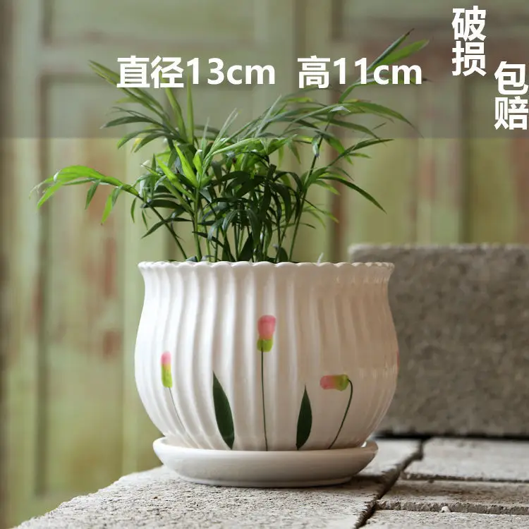 Wholesale Dropshipping Succulent Flower Pots Ceramic Clearance Sale Special Price Large Diameter Small Diameter Exquisite Small Breathable Ceramic