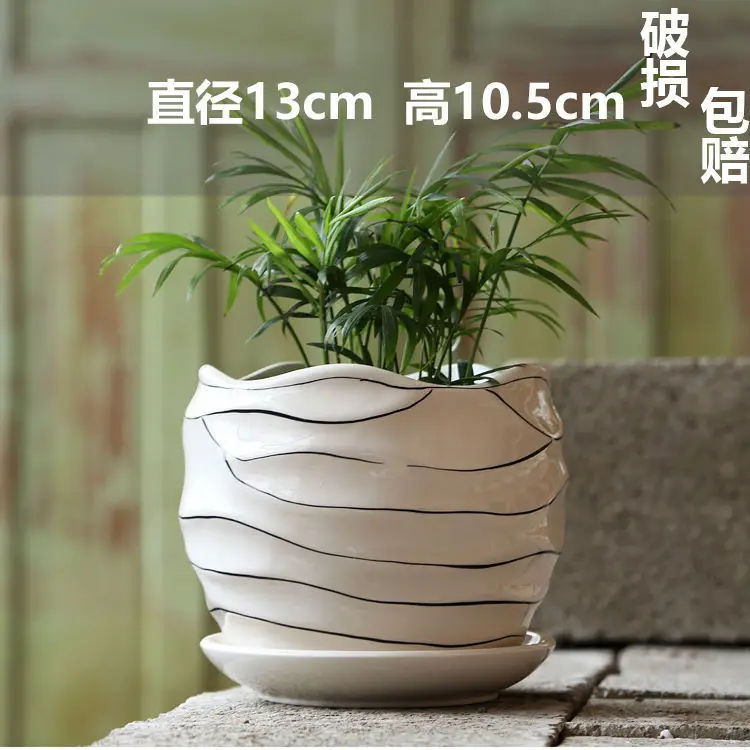 Wholesale Dropshipping Succulent Flower Pots Ceramic Clearance Sale Special Price Large Diameter Small Diameter Exquisite Small Breathable Ceramic