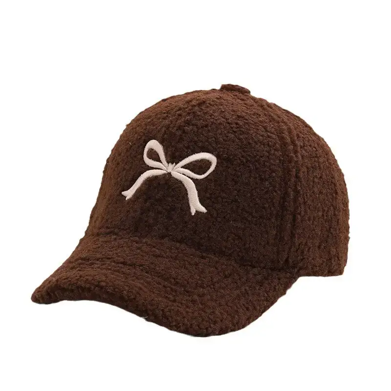 Winter Sweet Embroidered Bow Cap for Girls