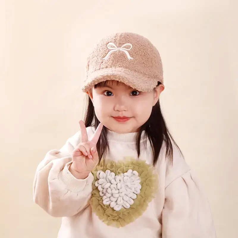 Winter Sweet Embroidered Bow Cap for Girls — feature 20