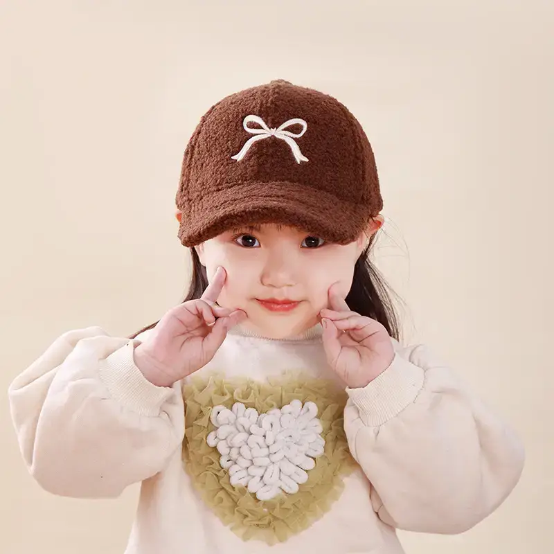 Winter Sweet Embroidered Bow Cap for Girls — feature 22