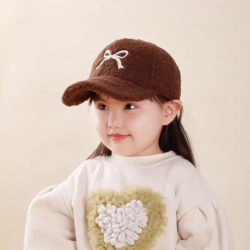 Winter Sweet Embroidered Bow Cap for Girls — feature 23