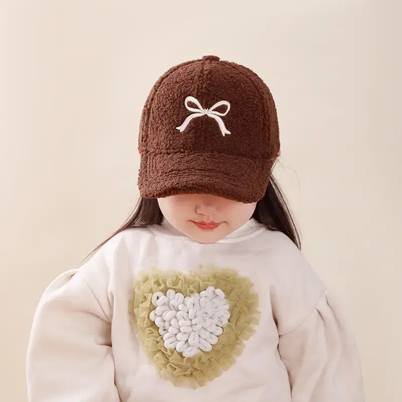 Winter Sweet Embroidered Bow Cap for Girls — feature 24