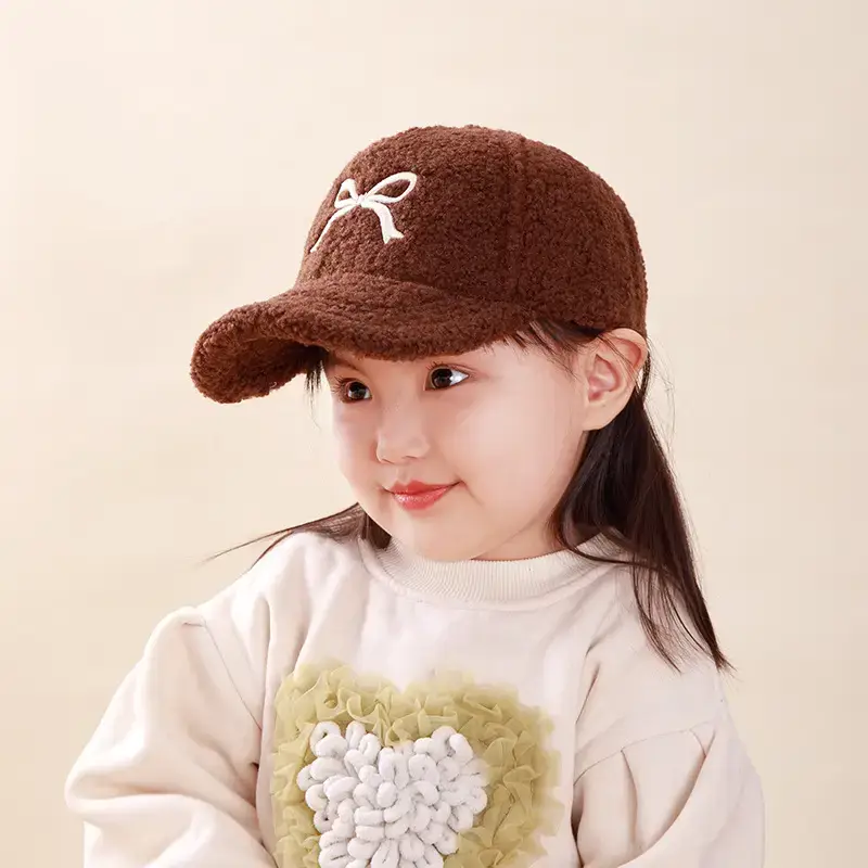 Winter Sweet Embroidered Bow Cap for Girls — feature 25