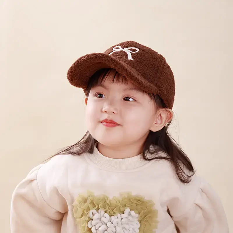 Winter Sweet Embroidered Bow Cap for Girls — feature 26