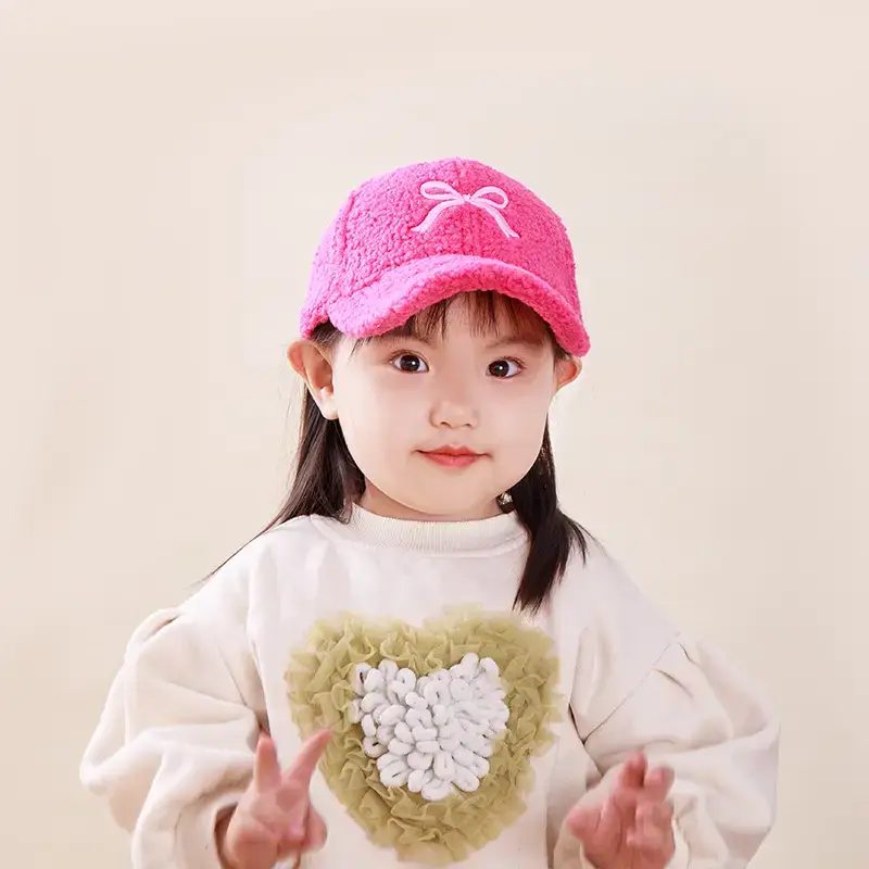 Winter Sweet Embroidered Bow Cap for Girls — feature 27