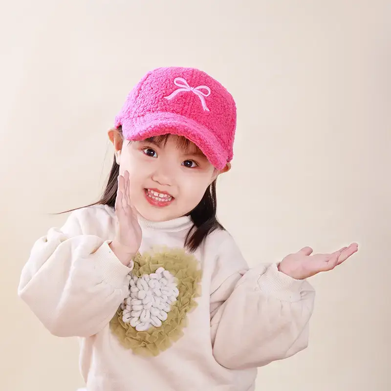 Winter Sweet Embroidered Bow Cap for Girls — feature 28