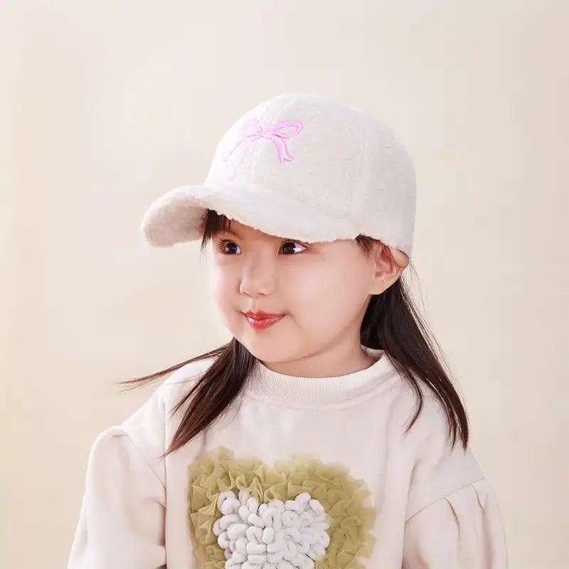 Winter Sweet Embroidered Bow Cap for Girls — feature 30