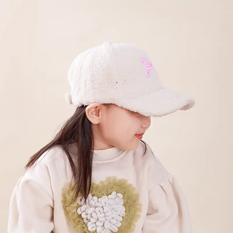 Winter Sweet Embroidered Bow Cap for Girls — feature 31