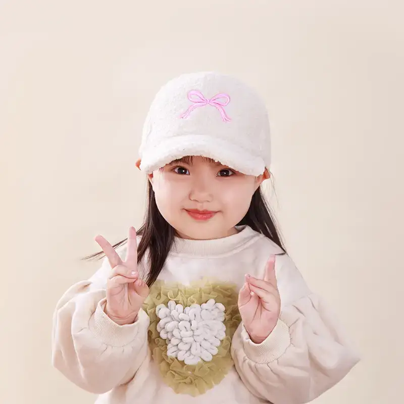 Winter Sweet Embroidered Bow Cap for Girls — feature 32