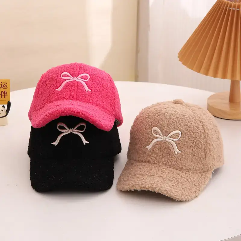 Winter Sweet Embroidered Bow Cap for Girls — feature 5