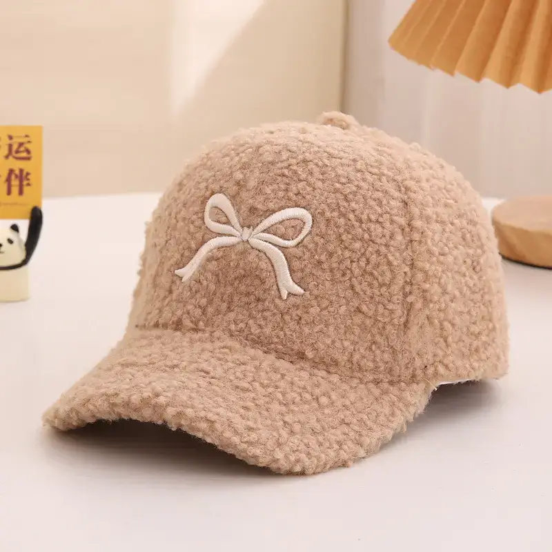 Winter Sweet Embroidered Bow Cap for Girls