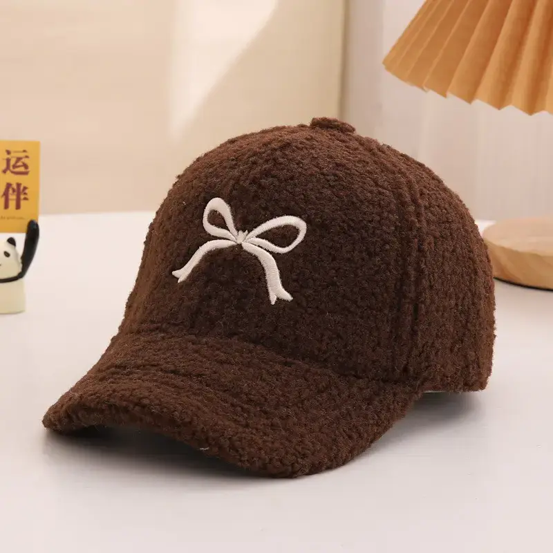 Winter Sweet Embroidered Bow Cap for Girls
