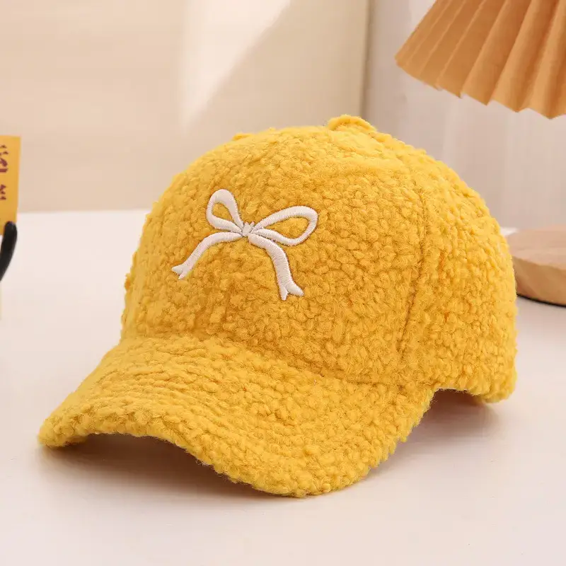 Winter Sweet Embroidered Bow Cap for Girls