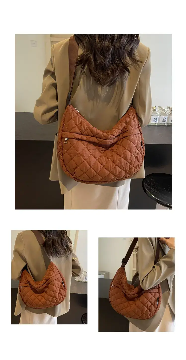 Orange Quilted Shoulder Bag for Women — feature 11
