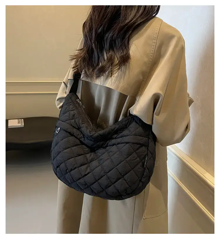 Orange Quilted Shoulder Bag for Women — feature 3