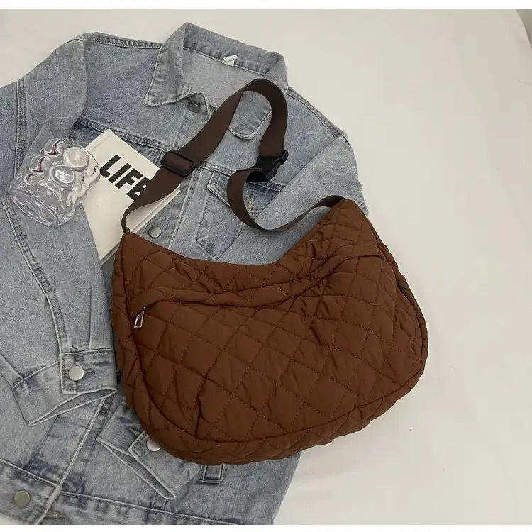 Orange Quilted Shoulder Bag for Women — feature 31