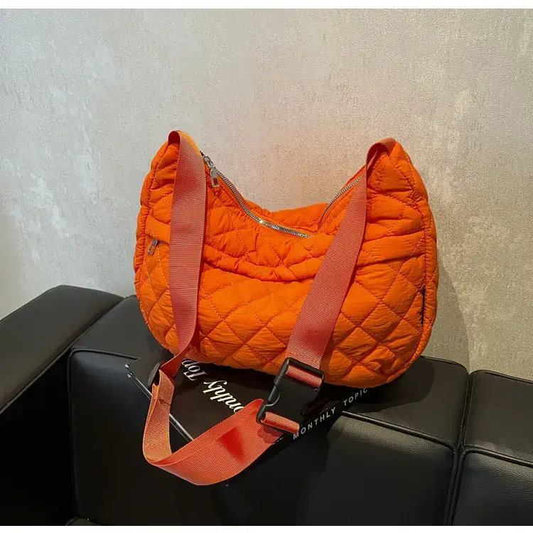 Orange Quilted Shoulder Bag for Women — feature 35