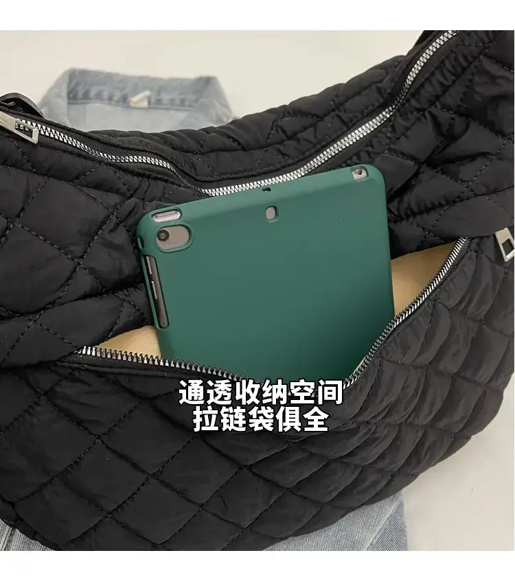 Orange Quilted Shoulder Bag for Women — feature 4