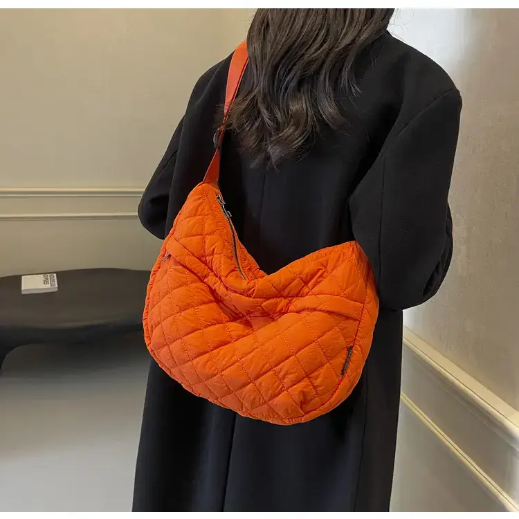 Orange Quilted Shoulder Bag for Women — feature 42