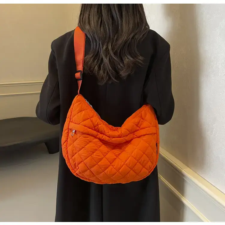 Orange Quilted Shoulder Bag for Women — feature 44
