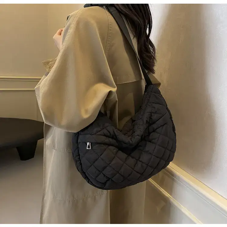 Orange Quilted Shoulder Bag for Women — feature 59