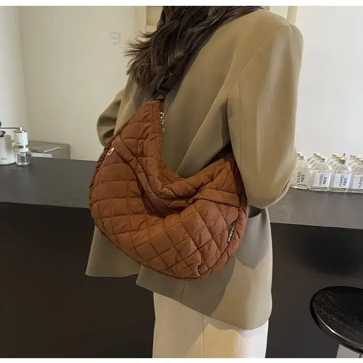 Orange Quilted Shoulder Bag for Women — feature 73
