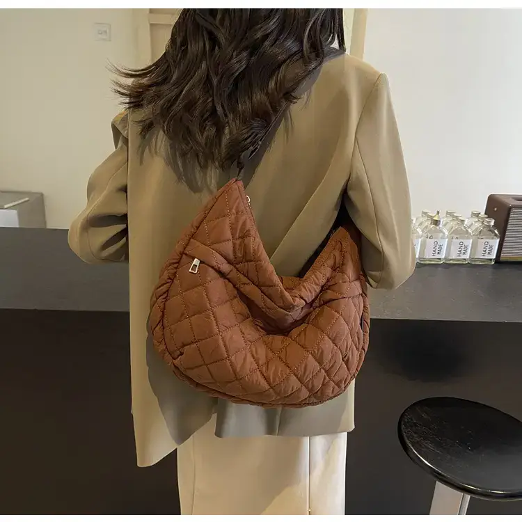 Orange Quilted Shoulder Bag for Women — feature 74