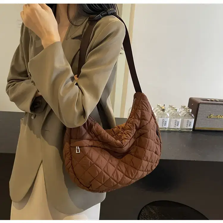 Orange Quilted Shoulder Bag for Women — feature 76