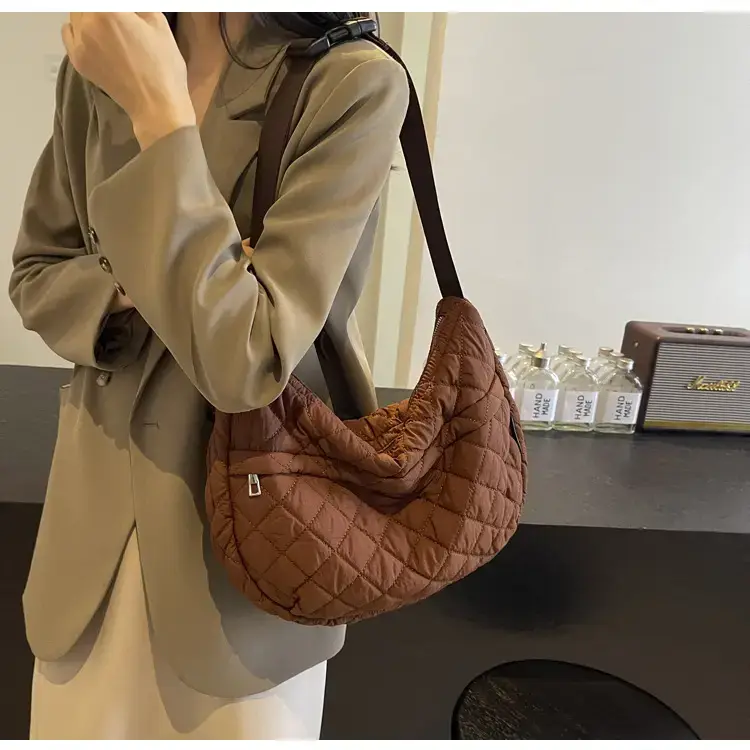 Orange Quilted Shoulder Bag for Women — feature 77