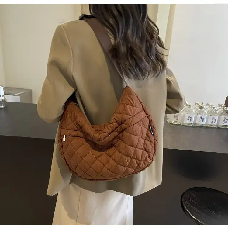 Orange Quilted Shoulder Bag for Women — feature 78