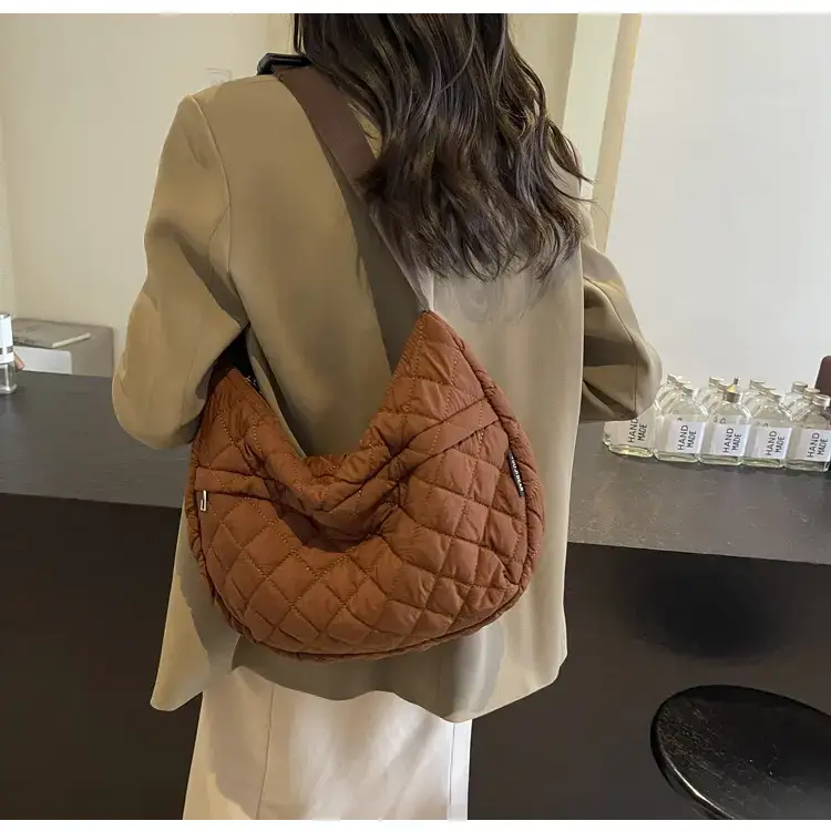 Orange Quilted Shoulder Bag for Women — feature 79