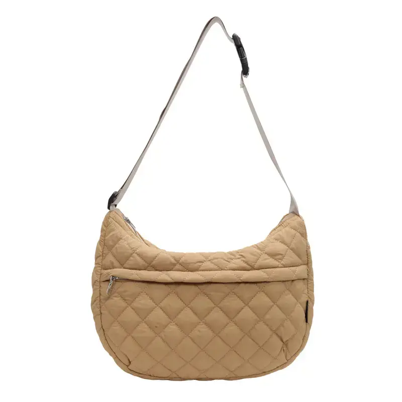Orange Quilted Shoulder Bag for Women - Image 4