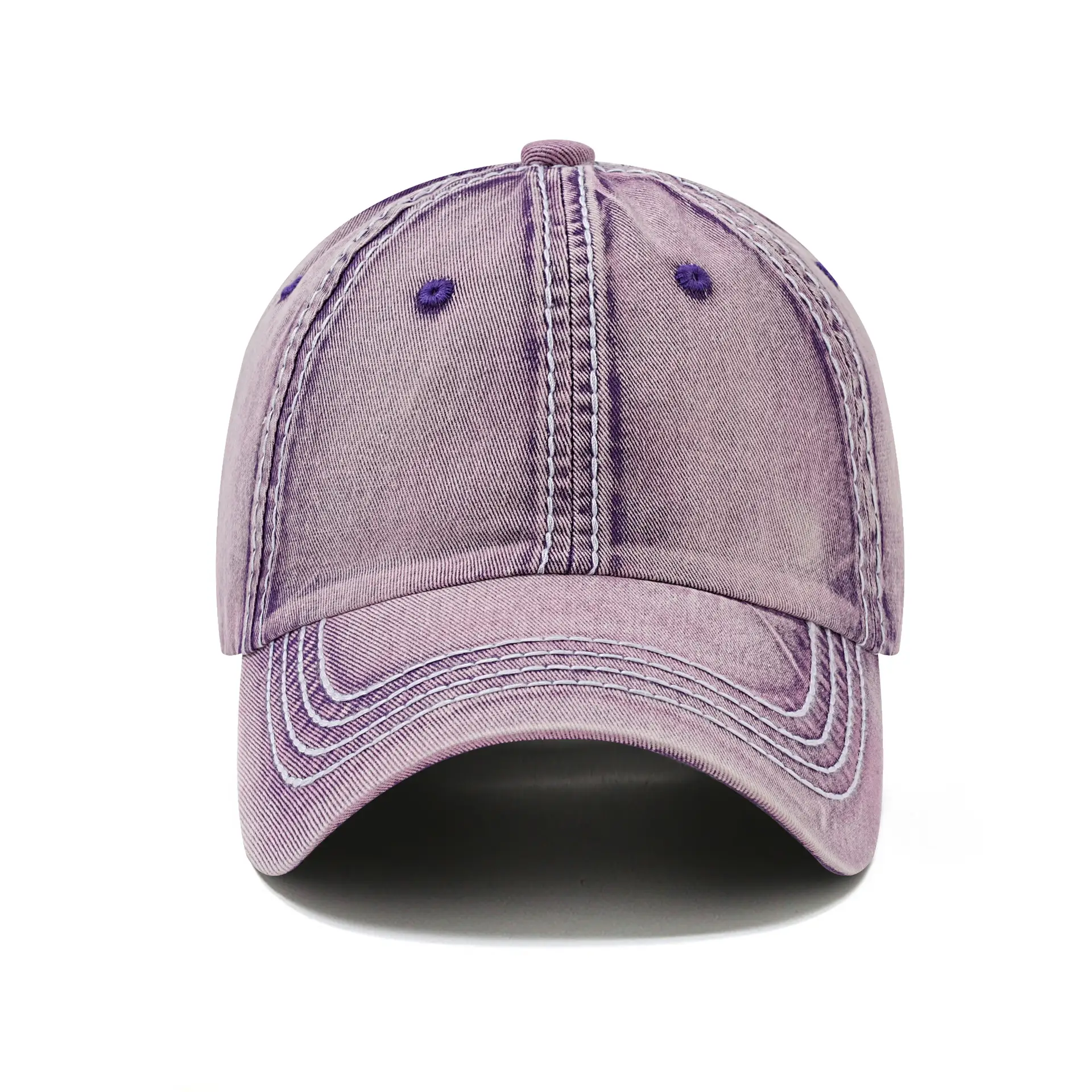 Purple Japanese Style Washed Cotton Baseball Cap for Men - Image 7