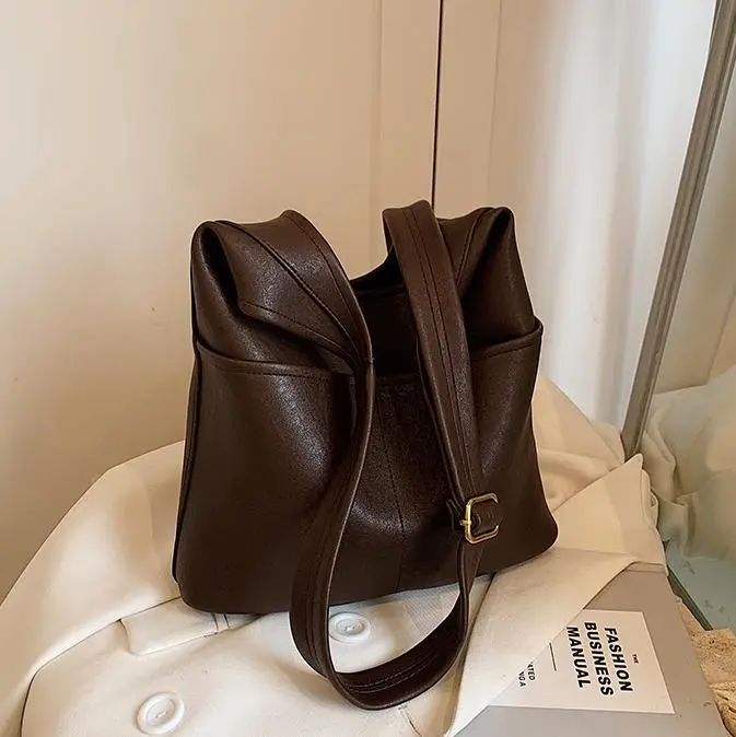 Vintage Brown Leather Shoulder Bag for Women 2024 - Image 4