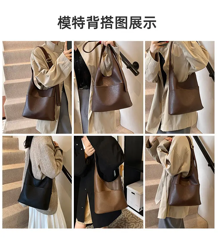 Vintage Brown Leather Shoulder Bag for Women 2024 — feature 7