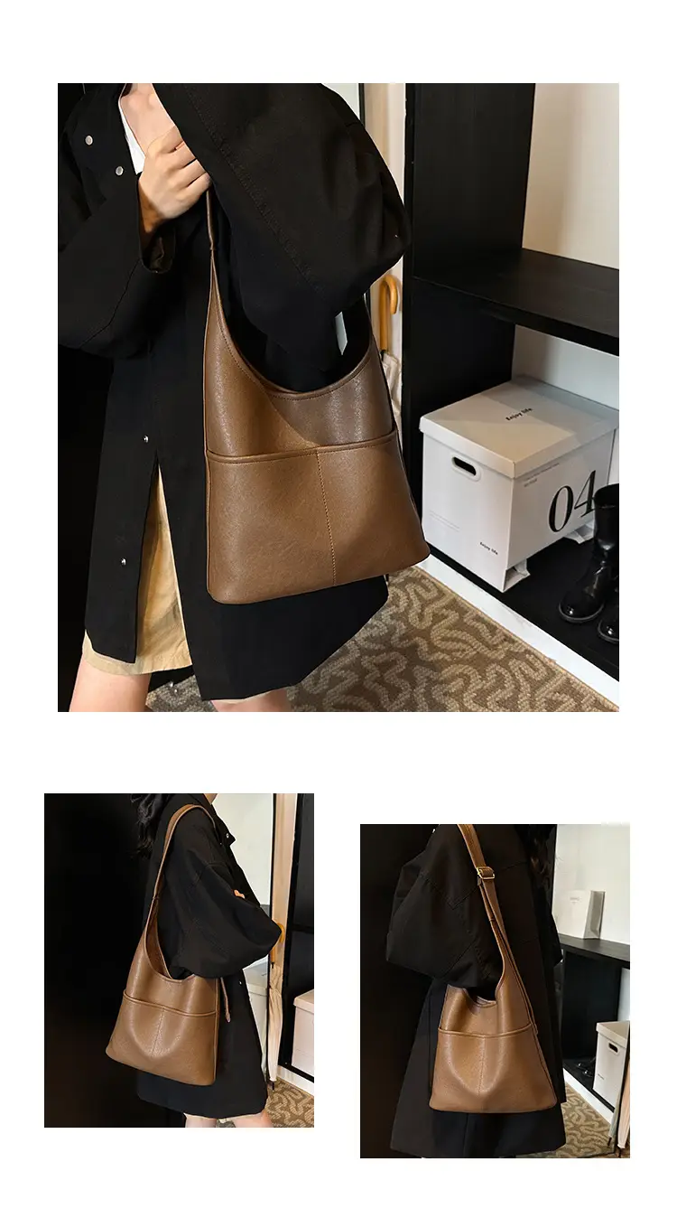 Vintage Brown Leather Shoulder Bag for Women 2024 — feature 9