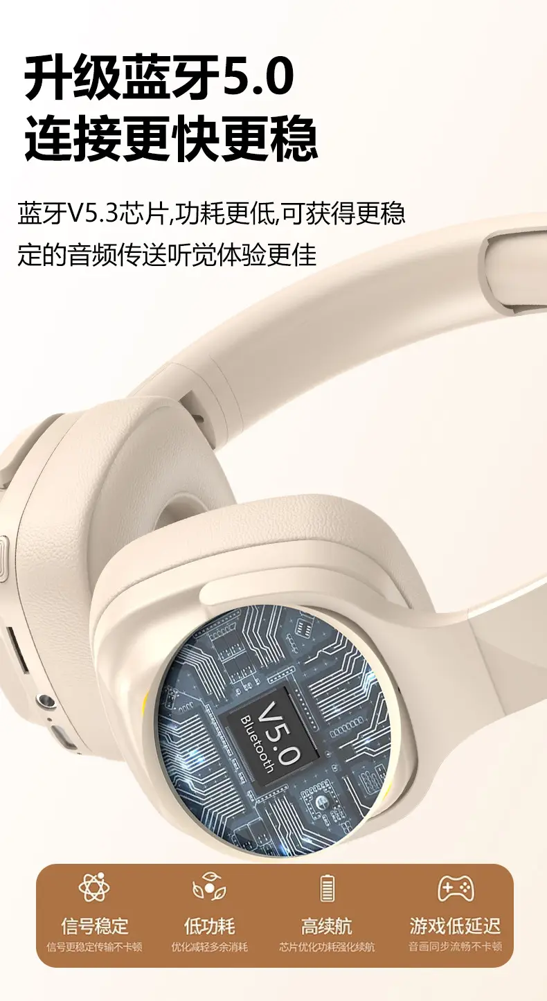 Wireless Bluetooth Headset with Rainbow Light & Long Battery β feature 11