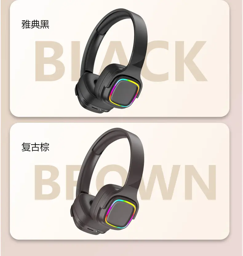 Wireless Bluetooth Headset with Rainbow Light & Long Battery β feature 14