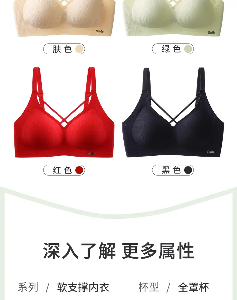 Traceless Underwear No Steel Rings Big Chest Shown Small Fat Girls Plus Size Bra — feature 14