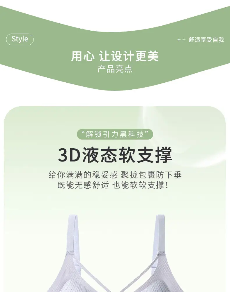 Traceless Underwear No Steel Rings Big Chest Shown Small Fat Girls Plus Size Bra — feature 4