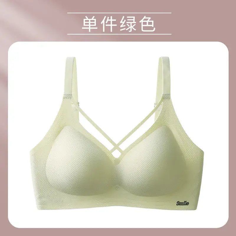Traceless Underwear No Steel Rings Big Chest Shown Small Fat Girls Plus Size Bra - Image 3